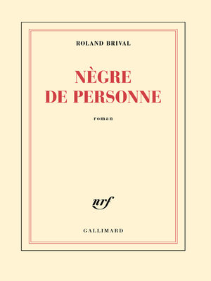 cover image of Nègre de personne
